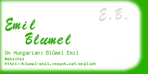 emil blumel business card