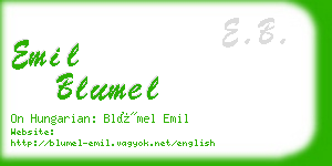 emil blumel business card